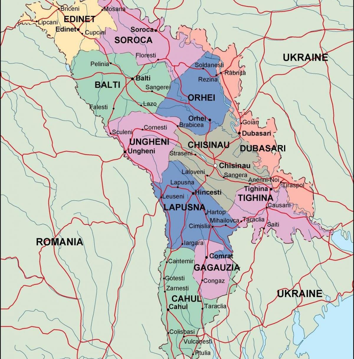 Kartes Moldovas politisko