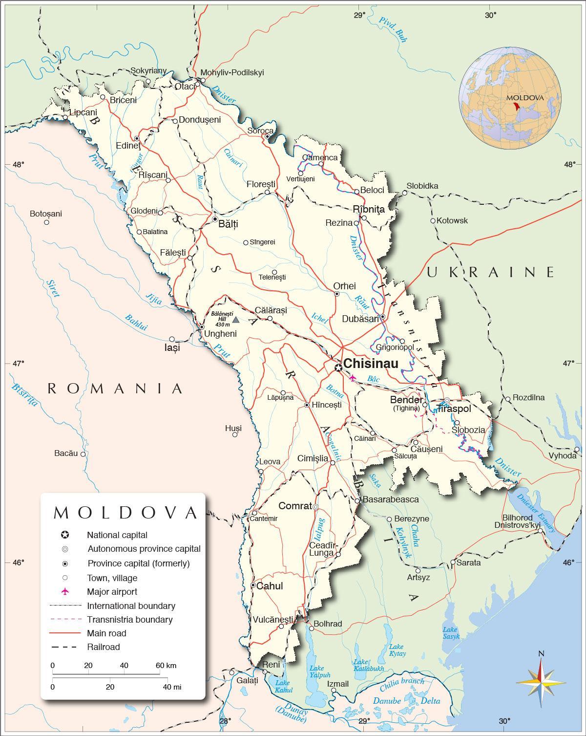 Karte Moldovas republikas